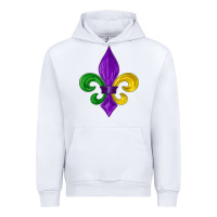 White mardi gras fleur de lis Urban Hoodie - LillyAllenDesigns