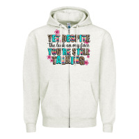 Oatmeal Heather yet despite the look on my face you are still talk Zipper Hoodie - AdoDesignShop