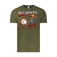 Vintage Olive diamonds are a girls best friend baseball Vintage Tee - texasbilliewilder