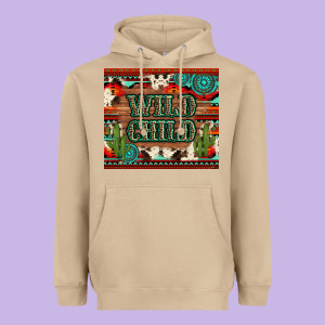 Wild Chıld Aztec Gemstone And Cactus Heavyweight Hoodie Designed By Artiststas