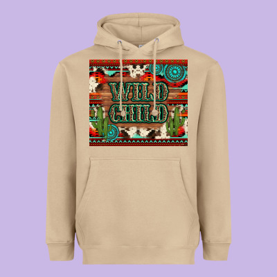Wild Chıld Aztec Gemstone And Cactus Heavyweight Hoodie Designed By Artiststas