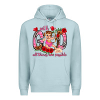 Blue Mist with god all things are possible Premium Hoodie - NancyCooperArtShop