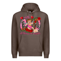 Coffee with god all things are possible Premium Hoodie - NancyCooperArtShop