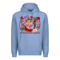 Colony Blue with god all things are possible Premium Hoodie - NancyCooperArtShop