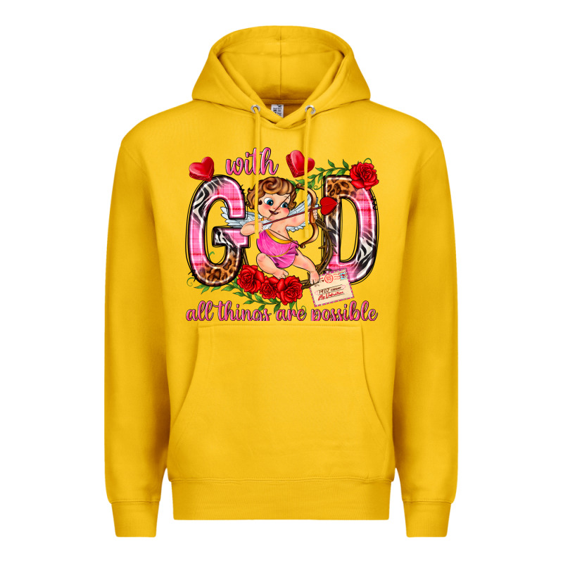 With God All Things Are Possible Premium Hoodie by NancyCooperArtShop | Teevron