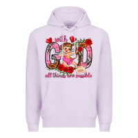 Lilac with god all things are possible Premium Hoodie - NancyCooperArtShop