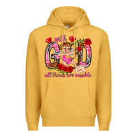 Mustard with god all things are possible Premium Hoodie - NancyCooperArtShop