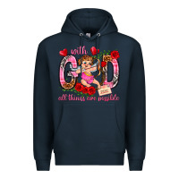 Navy with god all things are possible Premium Hoodie - NancyCooperArtShop