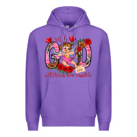 Purple with god all things are possible Premium Hoodie - NancyCooperArtShop