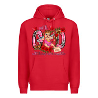 Red with god all things are possible Premium Hoodie - NancyCooperArtShop
