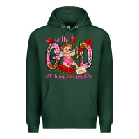 Sports Green with god all things are possible Premium Hoodie - NancyCooperArtShop