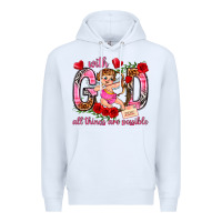 White with god all things are possible Premium Hoodie - NancyCooperArtShop