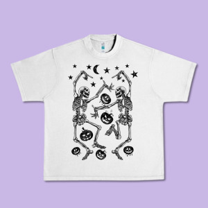 Halloween Dancing Skeletons Urban Heavy Tee Designed By Barkaloodesign