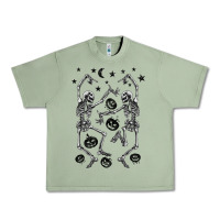 Oil Green halloween dancing skeletons Urban Heavy Tee - BarkalooDesign