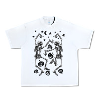 White halloween dancing skeletons Urban Heavy Tee - BarkalooDesign