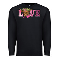 Black valentine's day love highland cow Premium Sweatshirt - BarkalooDesign