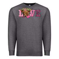 Charcoal Heather valentine's day love highland cow Premium Sweatshirt - BarkalooDesign