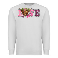 Dove Grey valentine's day love highland cow Premium Sweatshirt - BarkalooDesign
