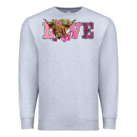 Heather Grey valentine's day love highland cow Premium Sweatshirt - BarkalooDesign