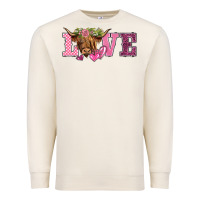 Sandshell valentine's day love highland cow Premium Sweatshirt - BarkalooDesign