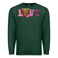 Sports Green valentine's day love highland cow Premium Sweatshirt - BarkalooDesign