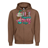 Chestnut life happens coffee  helps Zipper Hoodie - AdoDesignShop