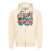 Sandshell life happens coffee  helps Zipper Hoodie - AdoDesignShop