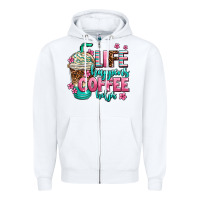 White life happens coffee  helps Zipper Hoodie - AdoDesignShop