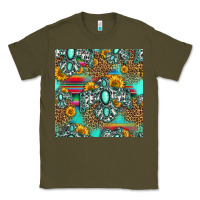 Army Green western turquoise thunderbird seamless pattern Classic Tee - HRA Design Shop