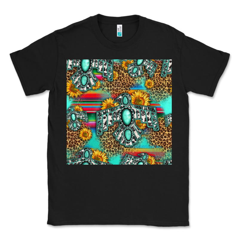 Western Turquoise Thunderbird Seamless Pattern Classic Tee by HRA Design Shop | Teevron