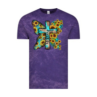Cloud Purple faith sunflower cross Vintage Tee - Zillion Design Studio