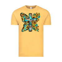 Vintage Mustard faith sunflower cross Vintage Tee - Zillion Design Studio