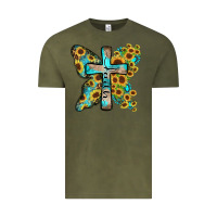 Vintage Olive faith sunflower cross Vintage Tee - Zillion Design Studio