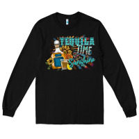 Black tequila time & sunshine Long Sleeve Tee - SublimationCraftShop