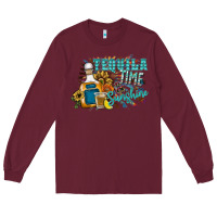 Burgundy tequila time & sunshine Long Sleeve Tee - SublimationCraftShop