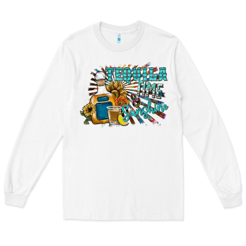 Tequila Time & Sunshine Long Sleeve Tee by SublimationCraftShop | Teevron
