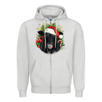 Dove Grey christmas black angus Zipper Hoodie - JahusDesignShop