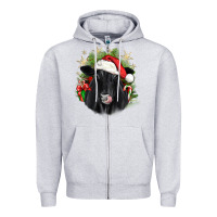 Heather Grey christmas black angus Zipper Hoodie - JahusDesignShop
