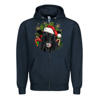 Navy christmas black angus Zipper Hoodie - JahusDesignShop