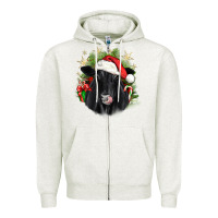 Oatmeal Heather christmas black angus Zipper Hoodie - JahusDesignShop