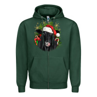 Sports Green christmas black angus Zipper Hoodie - JahusDesignShop