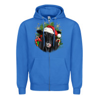 Christmas Black Angus Zipper Hoodie | Teevron