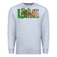 Heather Grey love luck with clover Premium Sweatshirt - NancyCooperArtShop