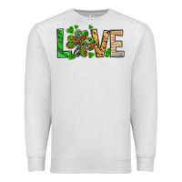 Oatmeal Heather love luck with clover Premium Sweatshirt - NancyCooperArtShop