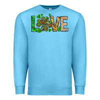 Ocean Blue love luck with clover Premium Sweatshirt - NancyCooperArtShop