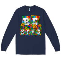 Navy bee kind autism Long Sleeve Tee - AdoDesignShop