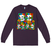 Plum bee kind autism Long Sleeve Tee - AdoDesignShop