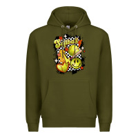 Army Green vintage softball Premium Hoodie - MaliasSmallBusiness