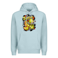 Blue Mist vintage softball Premium Hoodie - MaliasSmallBusiness
