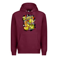 Burgundy vintage softball Premium Hoodie - MaliasSmallBusiness